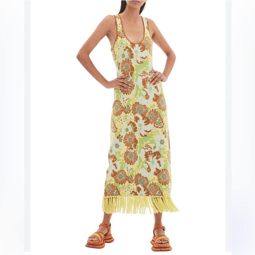 Alemais Wrenly Knit Midi Dress in Lime
